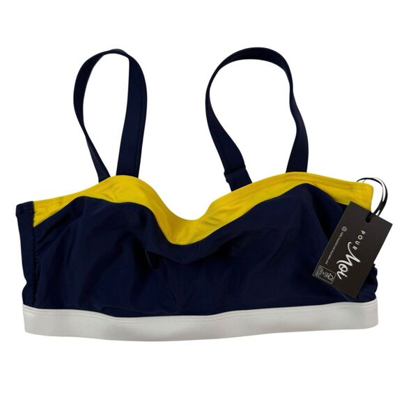 NEW Pour Moi Palm Springs Hidden Underwired Cami Bikini Top 34DD Blue - Picture 2 of 11